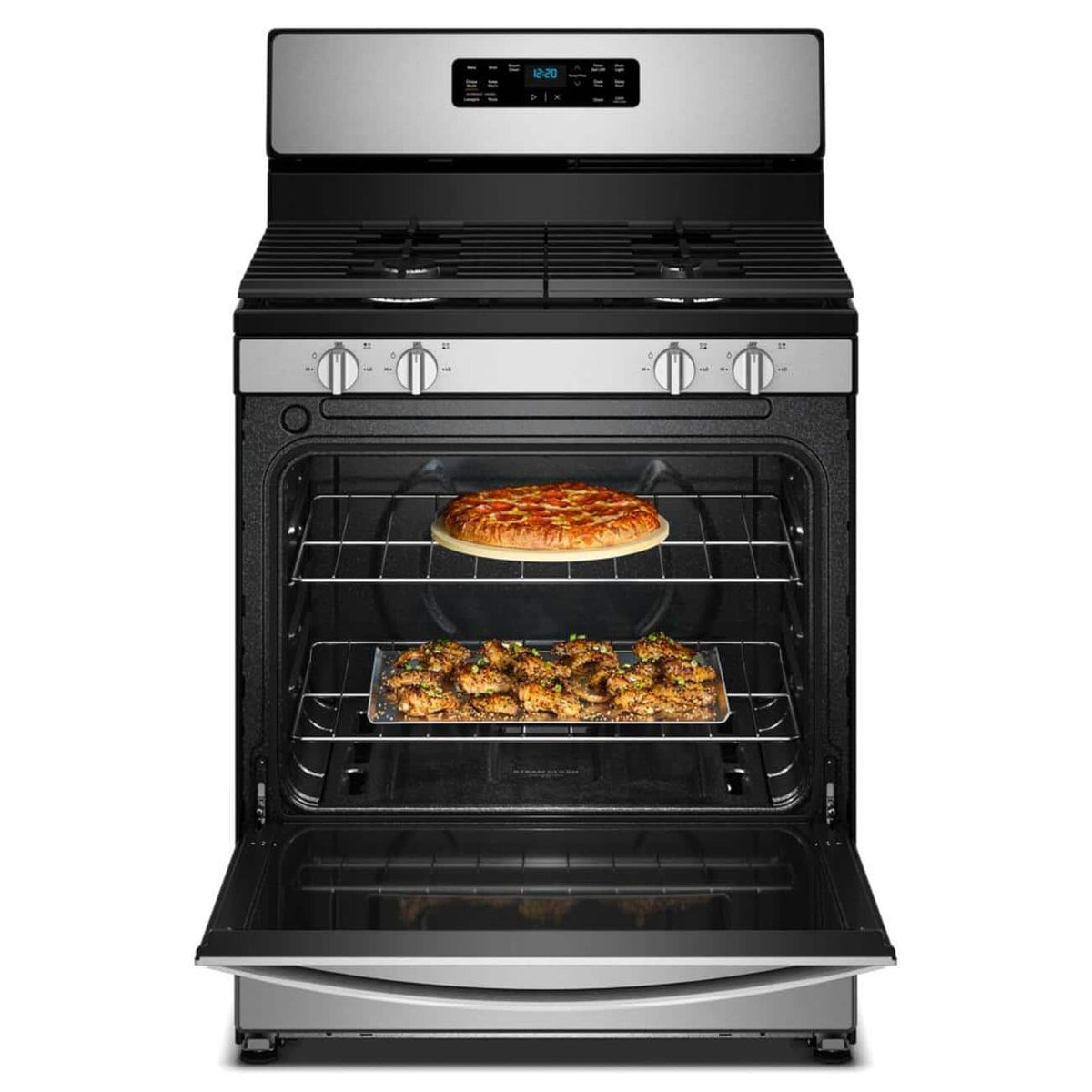 Whirlpool - 30-inch Gas Range with Crispy Mode and Dishwasher Safe Grates - Stainless Steel