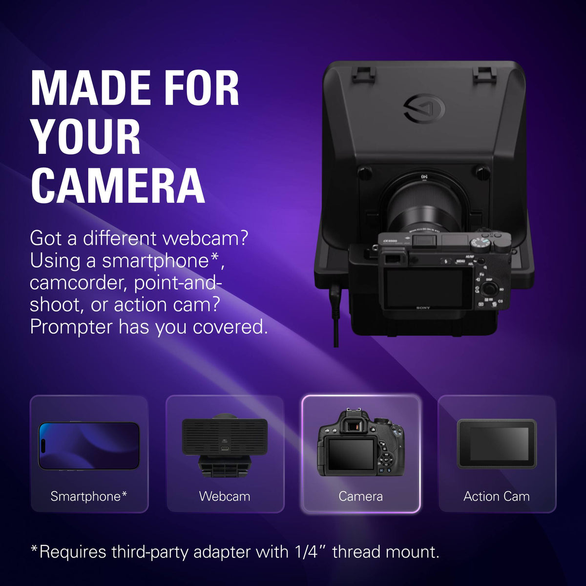 Elgato - Prompter - All-in-One Teleprompter with Built-in Screen - Black