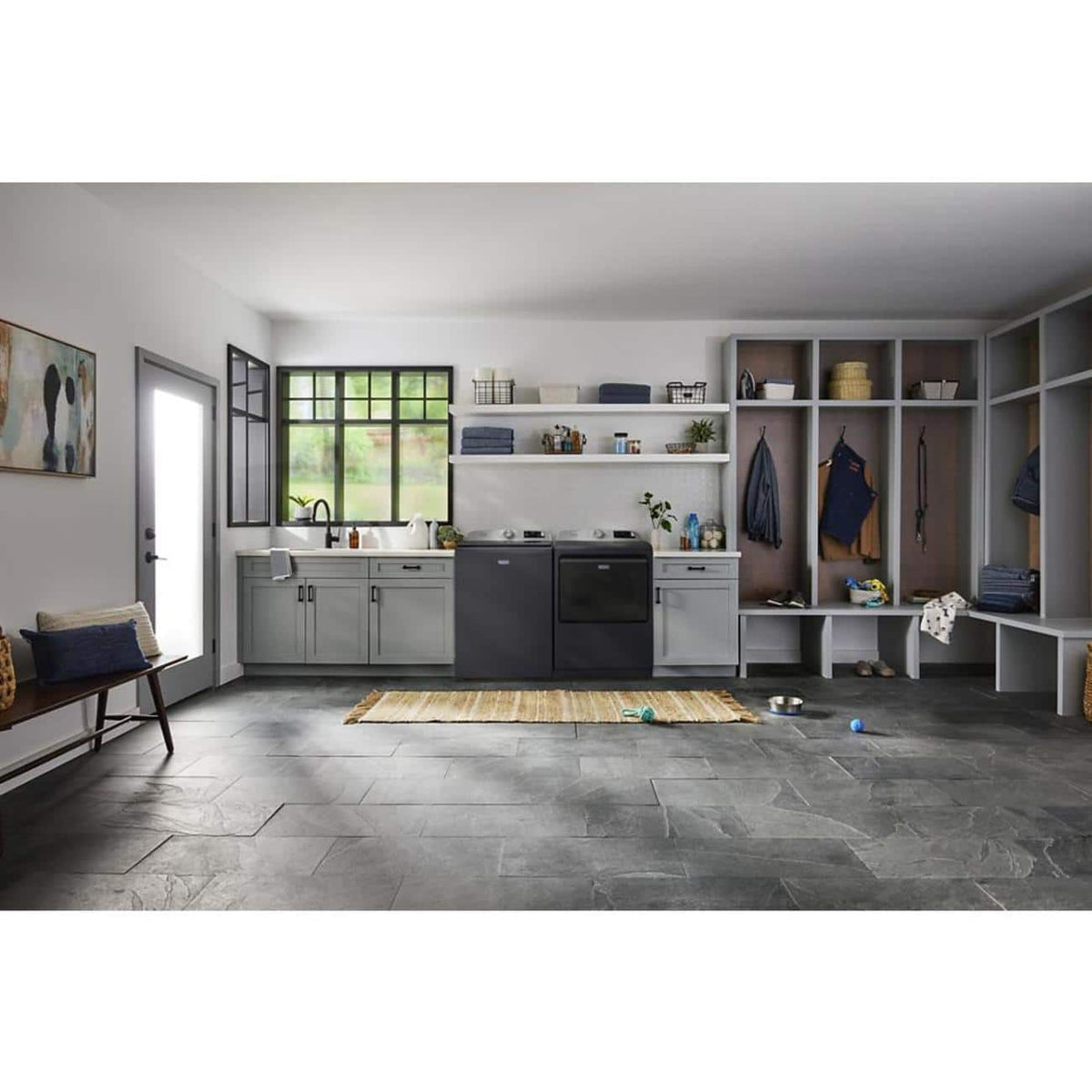 Maytag - 7.4 Cu. Ft. Pet Pro Top Load Electric Dryer with Extra Power and Sanitize Cycle - Midnight Steel