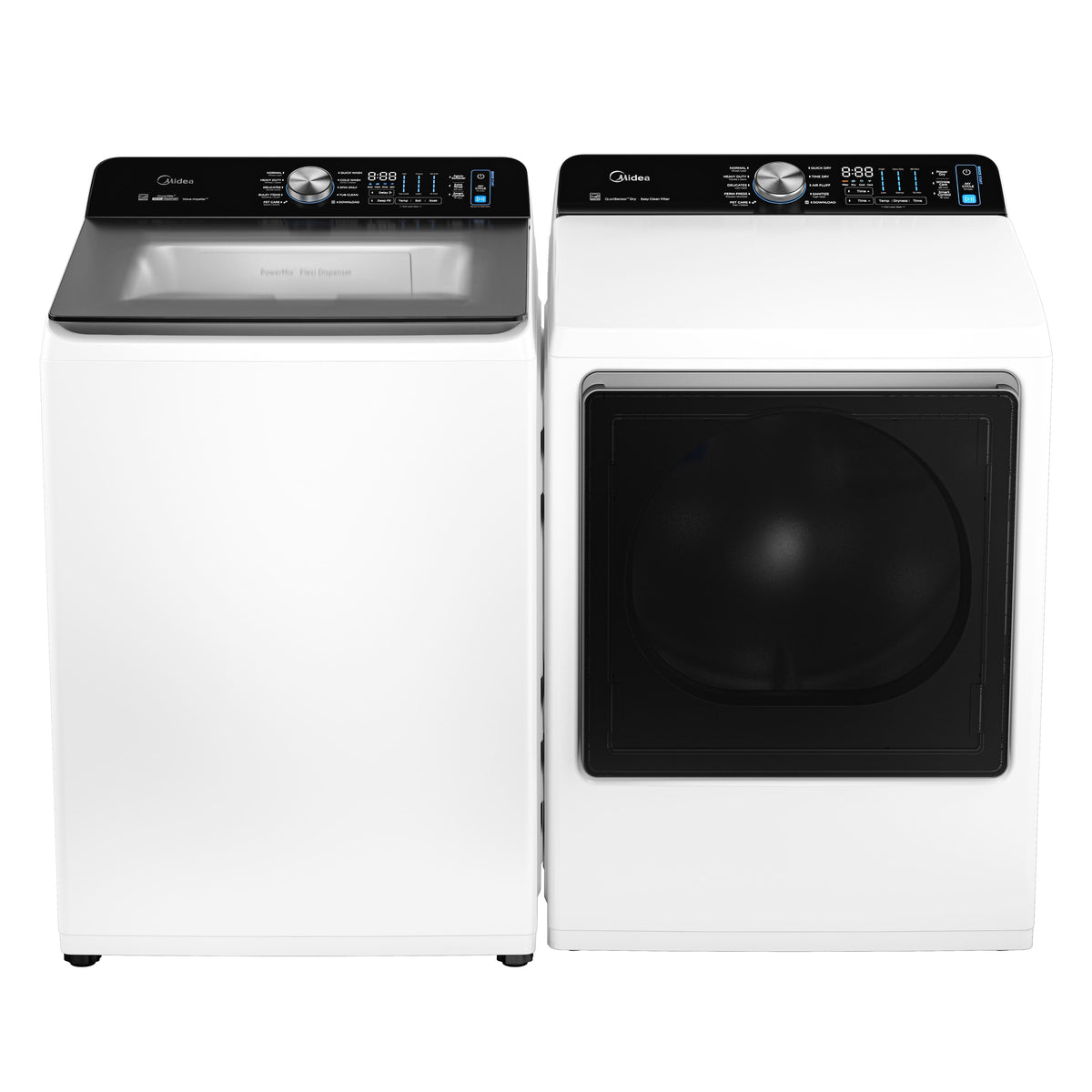 Midea - 7.4 Cu. Ft. Extra-Large Capacity Gas Dryer with QuadSensor Dry - White