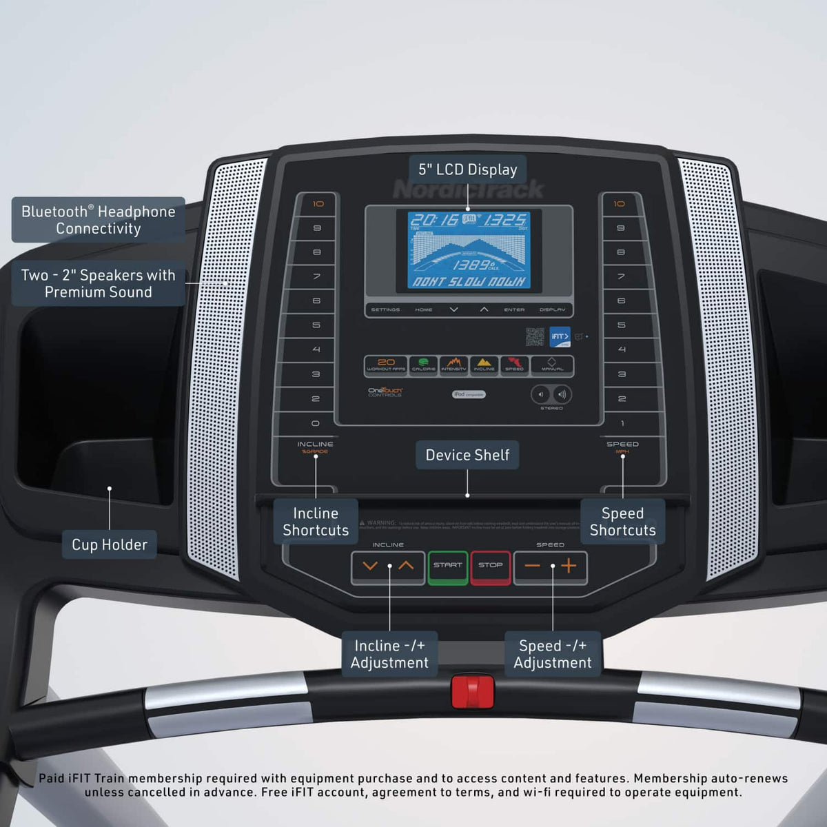 NordicTrack - T 6.5 S; Treadmill for Running and Walking with 5” Display and SpaceSaver Design - Black