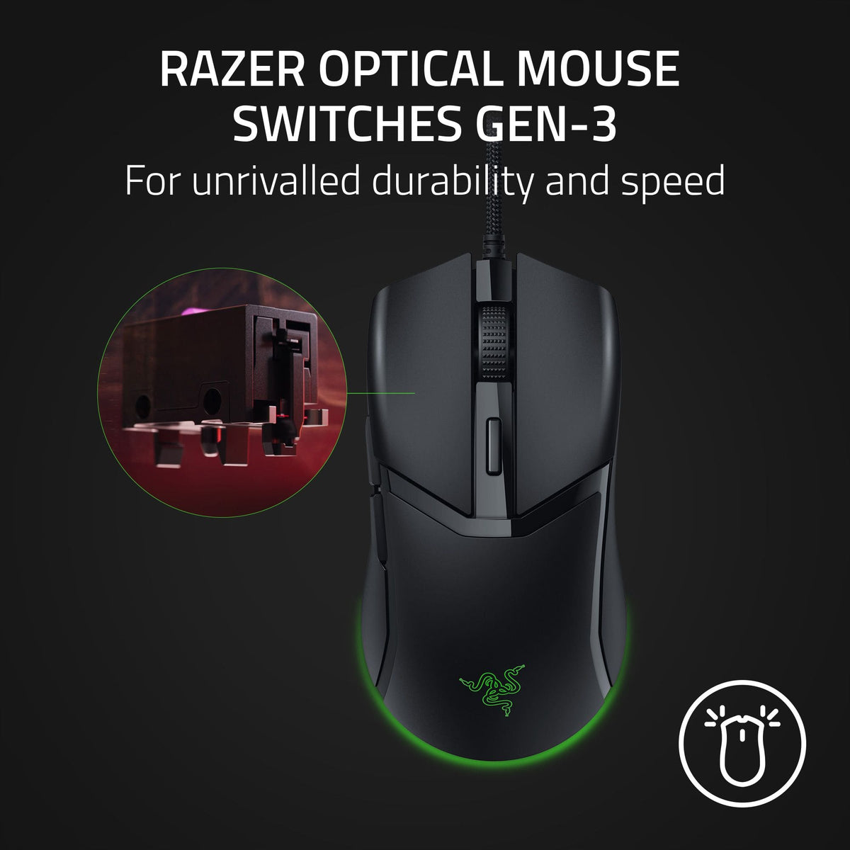 Razer - Cobra Lightweight Optical Gaming Mouse with Chroma RGB Lighting - Wired - Black