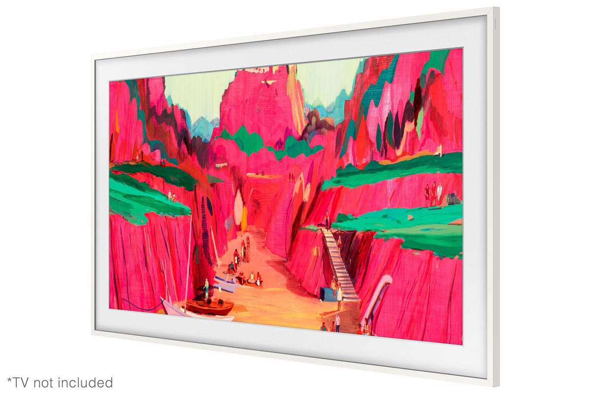 Samsung - 85" The Frame Customizable Bezel - Modern - White