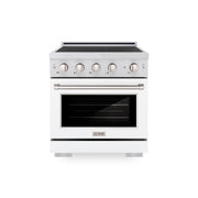 ZLINE - 30 in. Wide 4 Elements 4.2 cu. ft. Paramount Freestanding Induction Range with Electric Oven with White Matte Door - Matte White