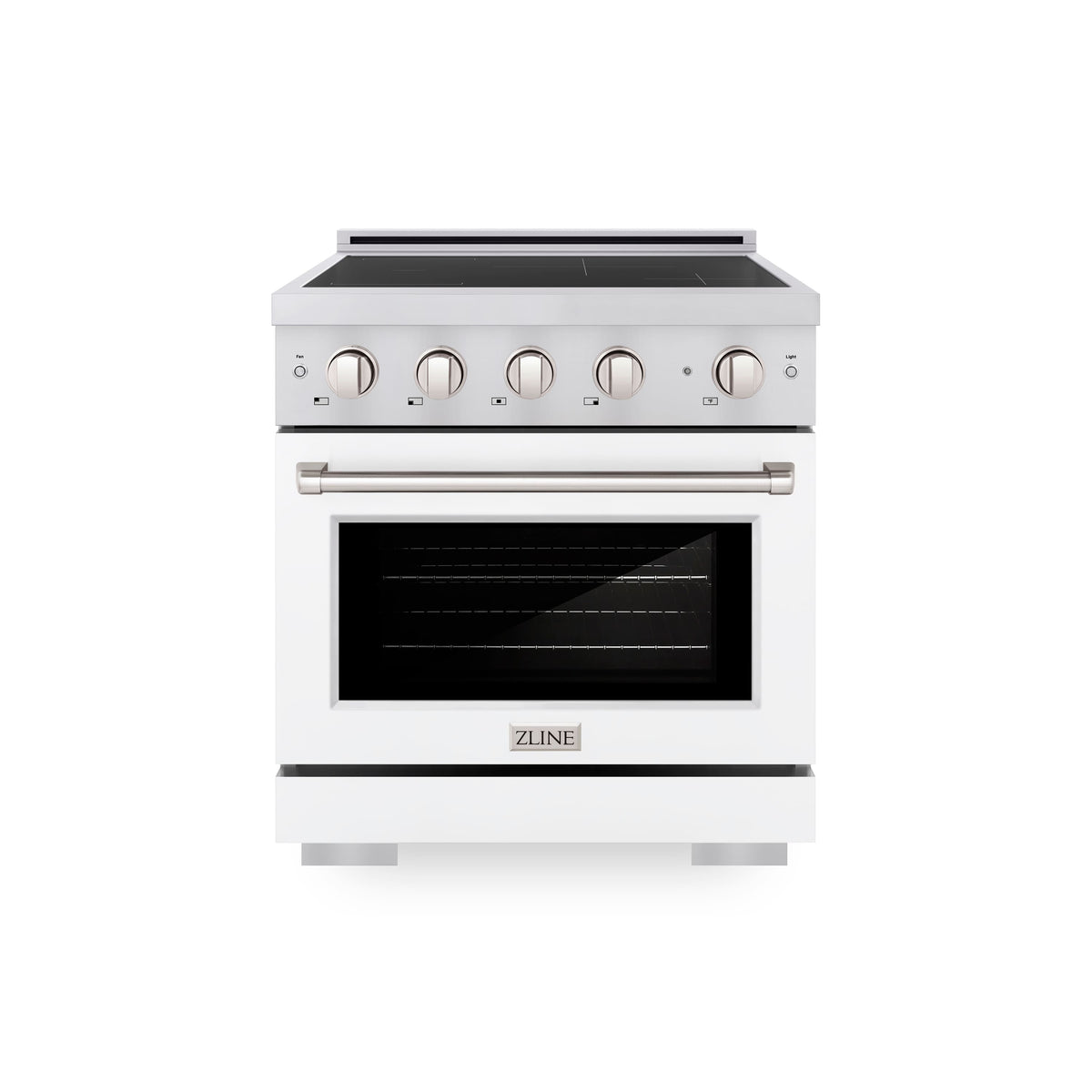 ZLINE - 30 in. Wide 4 Elements 4.2 cu. ft. Paramount Freestanding Induction Range with Electric Oven with White Matte Door - Matte White