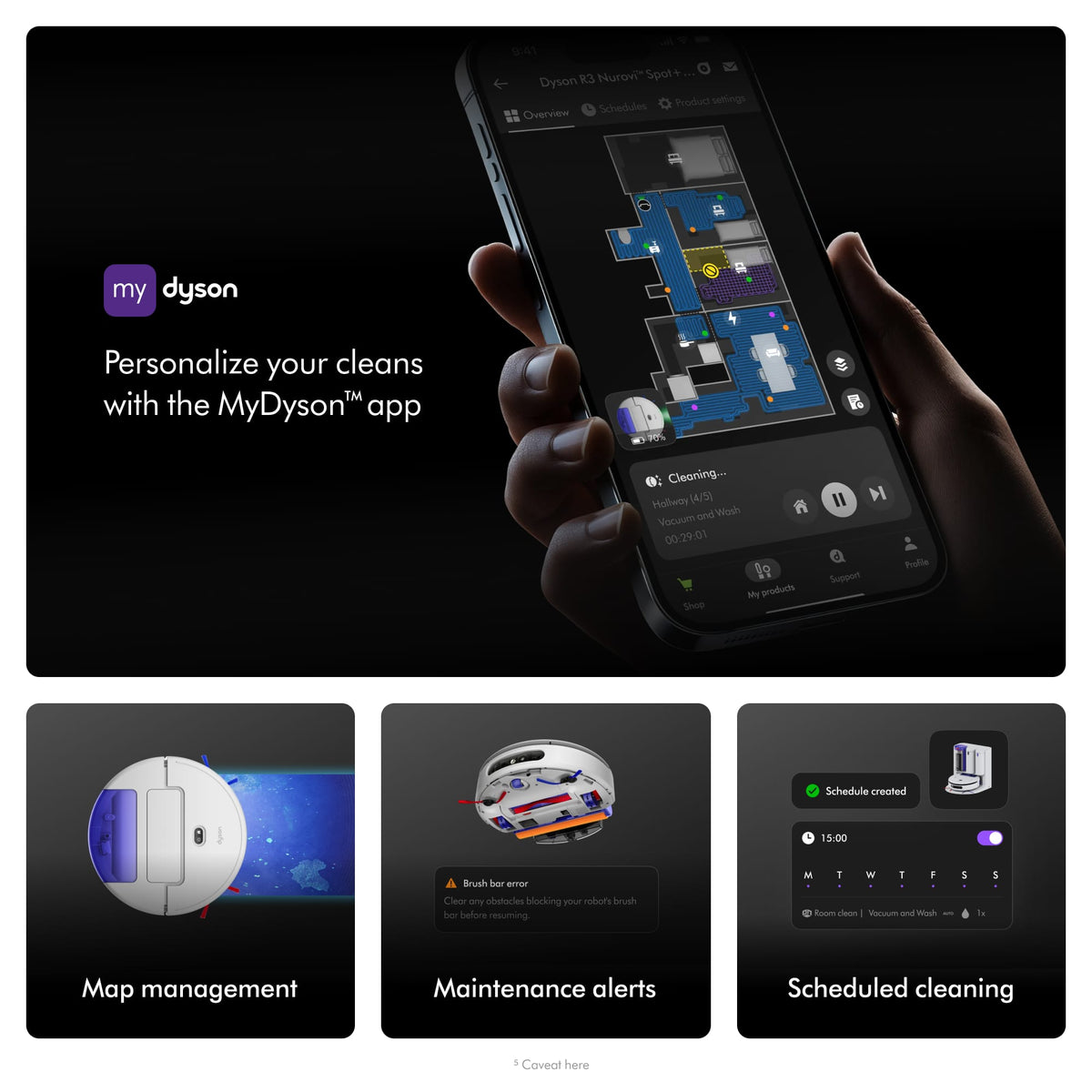 Dyson - R3 Nurovi Spot+Scrub UV Robot Vacuum - Silver/Vinca Blue