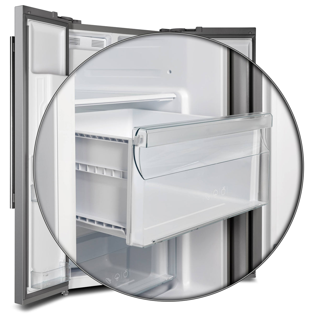 Forno Appliances - 36 in. Wide Salerno 20 Cu. Ft. Side-by-Side Refrigerator with Extendable Decorative Trim Grill - Stainless Steel