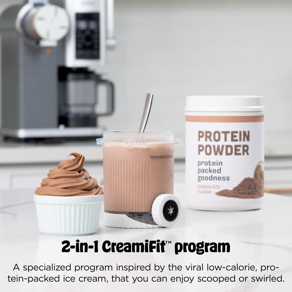 Ninja - CREAMi Scoop & Swirl Ice Cream & Soft Serve Maker, 13 One-Touch Programs, Fruit whip, Frozen custard, Gelato - Silver