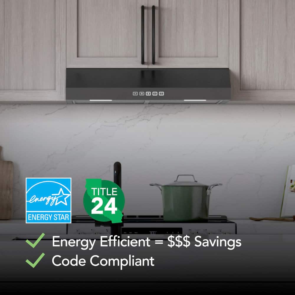 Broan - 36 inches - Convertible - Under cabinet Range Hood - Black