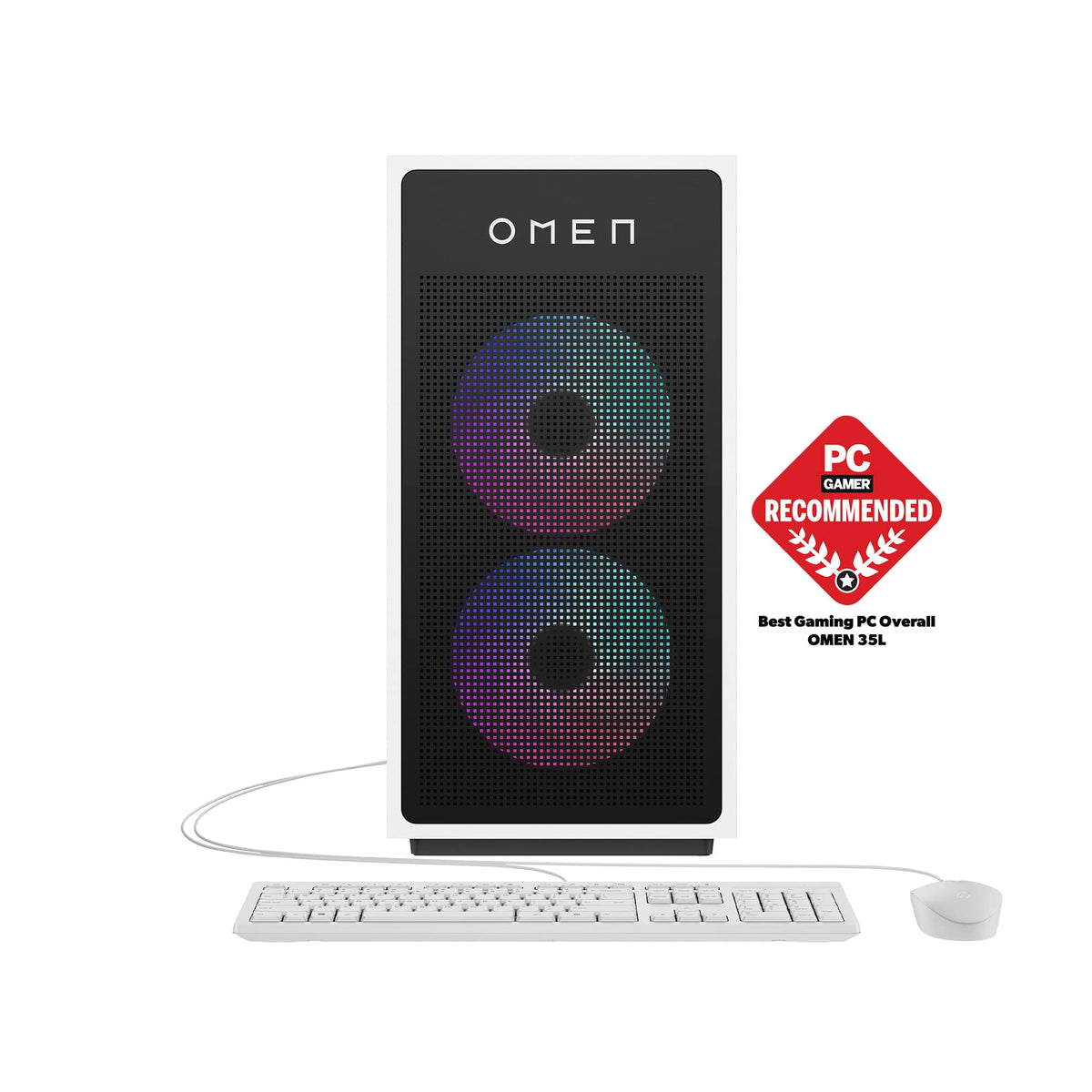 HP OMEN - 35L Gaming Desktop - AMD Ryzen 7 8700F 2024 - 16GB DDR5 Memory - NVIDIA GeForce RTX 5060 Ti 16GB GDDR7 - 1TB SSD - Panda Metal