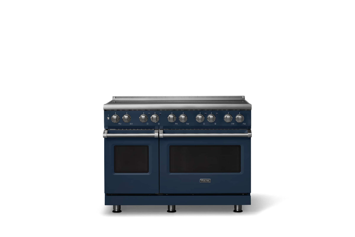 Viking - 48 in. Wide 6 Elements Pro 5 Series 7.3 Cu. Ft. Freestanding 6 Element Induction Convection Range - Slate Blue