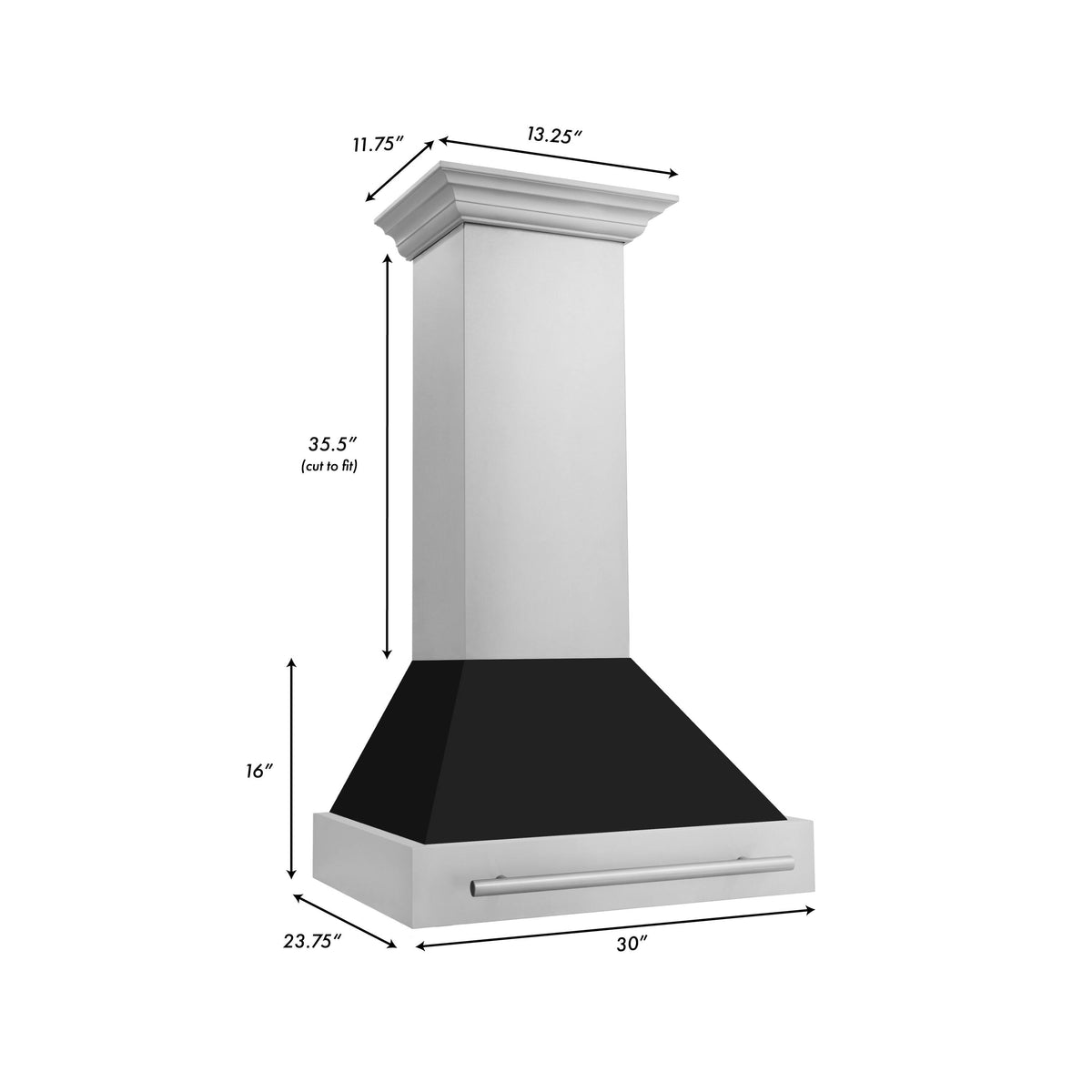 ZLINE - 30 inches - Externally Vented - Wall Range Hood - Black Matte
