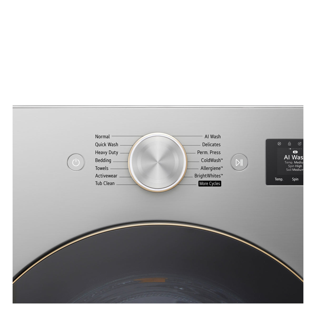 LG - SIGNATURE 5.8 Cu. Ft. Mega Capacity High-Efficiency Stackable Smart Front Load Washer with Steam and ezDispense - Platinum Steel