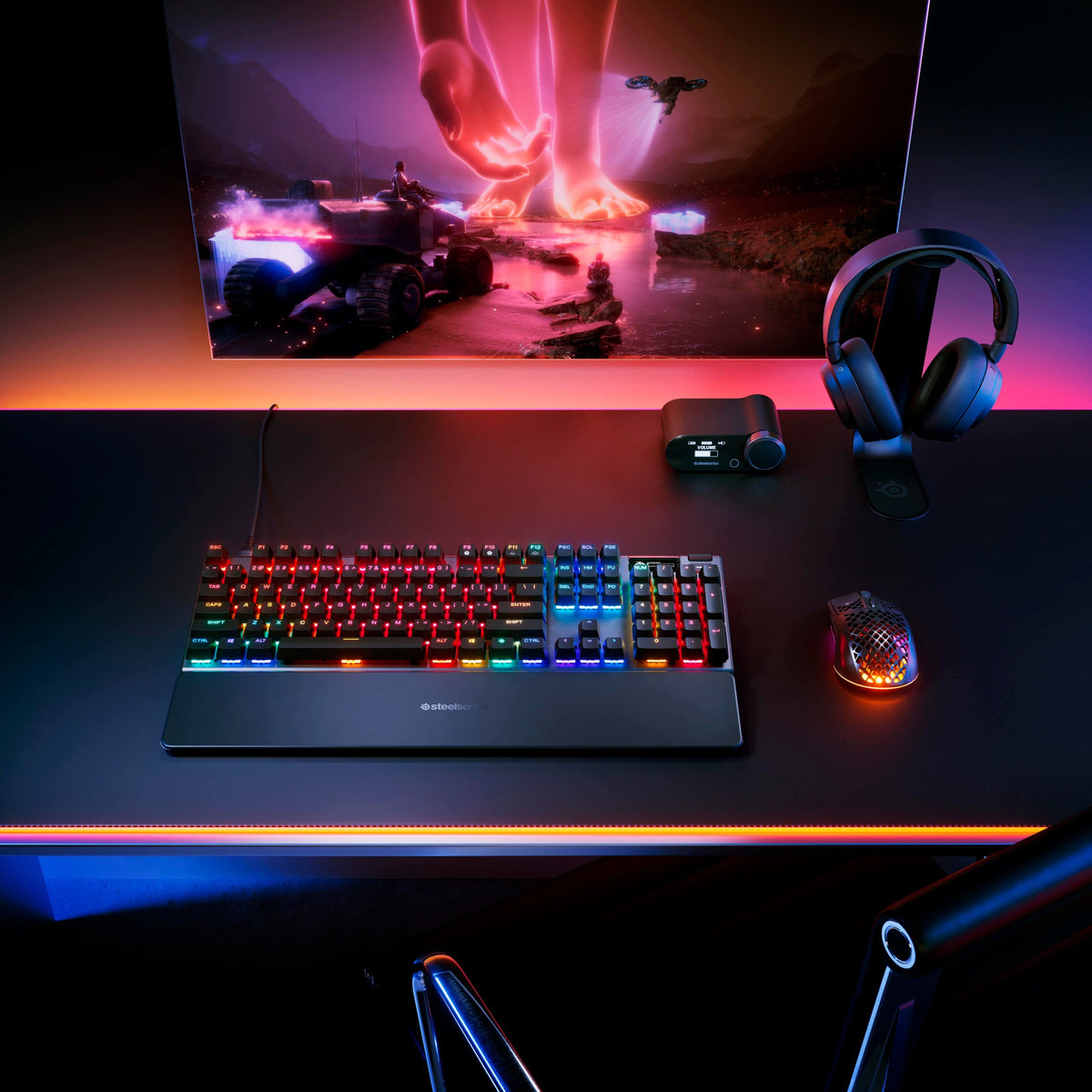 SteelSeries - Apex Pro Gen 3 Full Size Wired Mechanical OmniPoint Adjustable Gaming Keyboard with Rapid Tap - Black