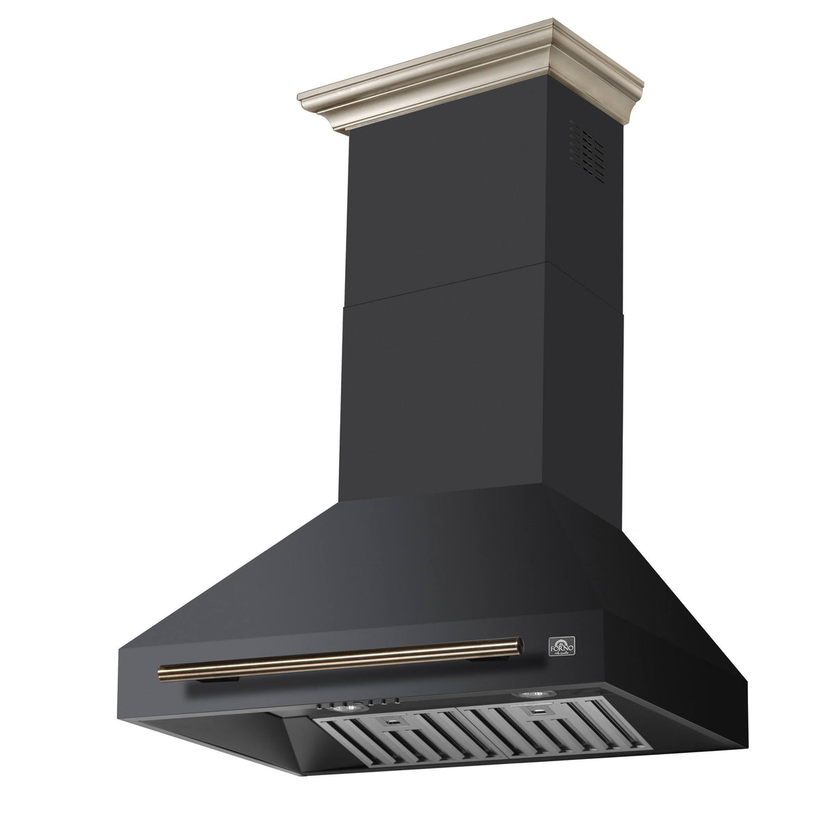 Forno Appliances - 30 inches - Externally Vented & Recirculating - Wall Range Hood - Black