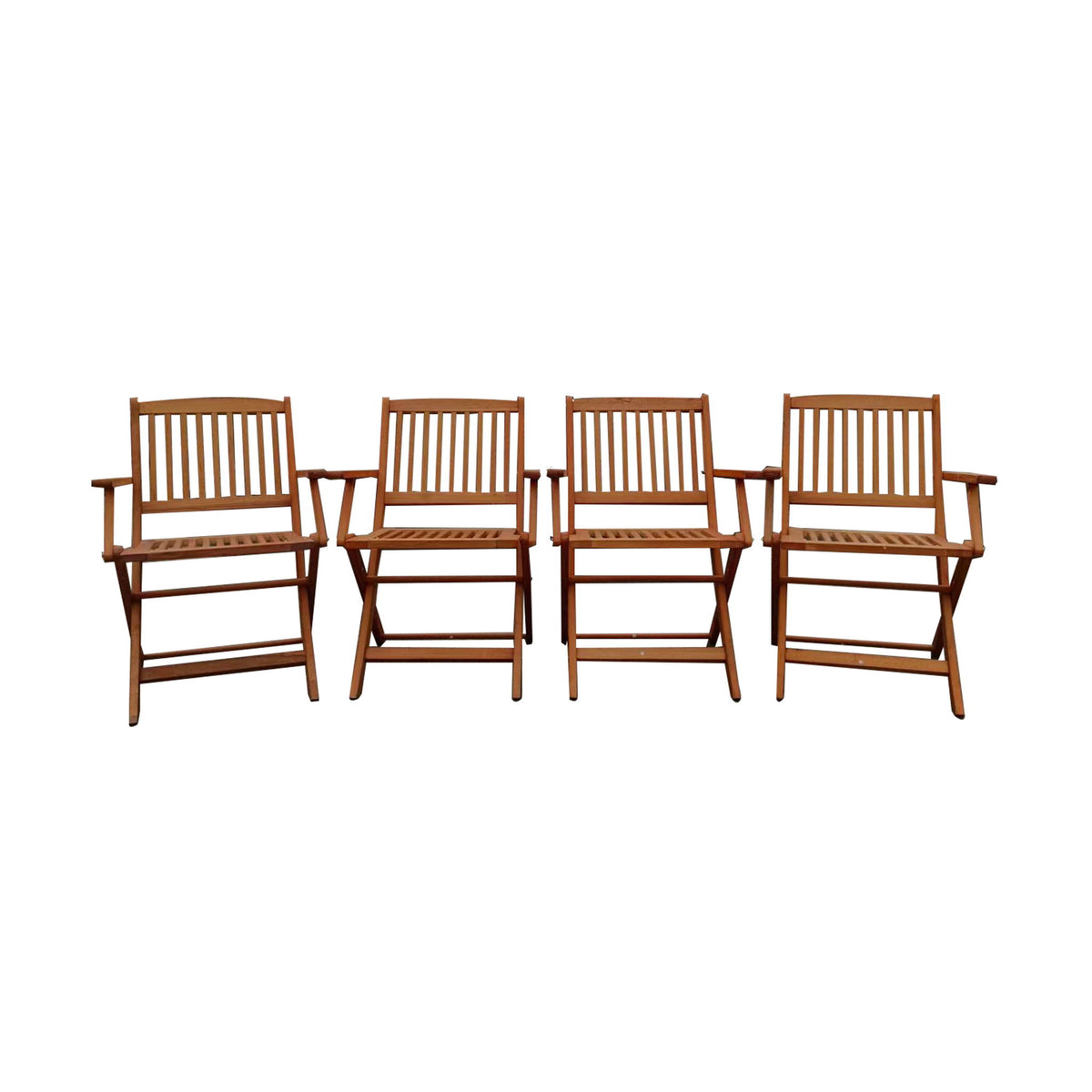 Juego de comedor plegable para patio, sillas plegables, universal para interior y exterior (juego de 4) - Teca