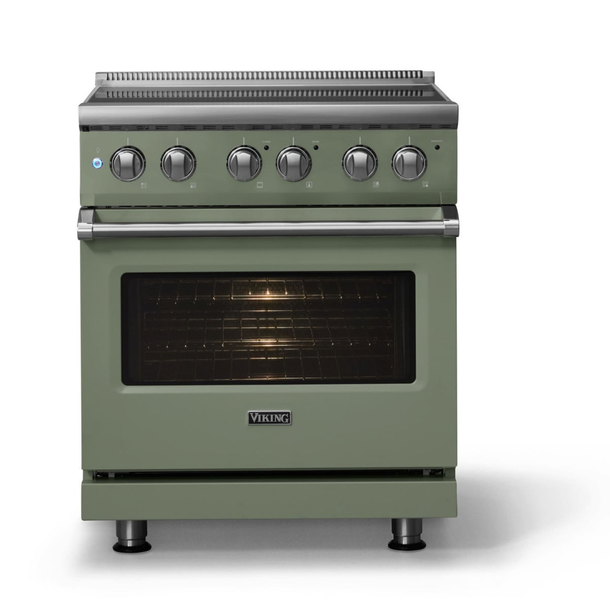 Viking - 30"W. Pro5S 4.7 Cu. Ft. Freestanding 4 Element Electric Convection Range - Eucalyptus