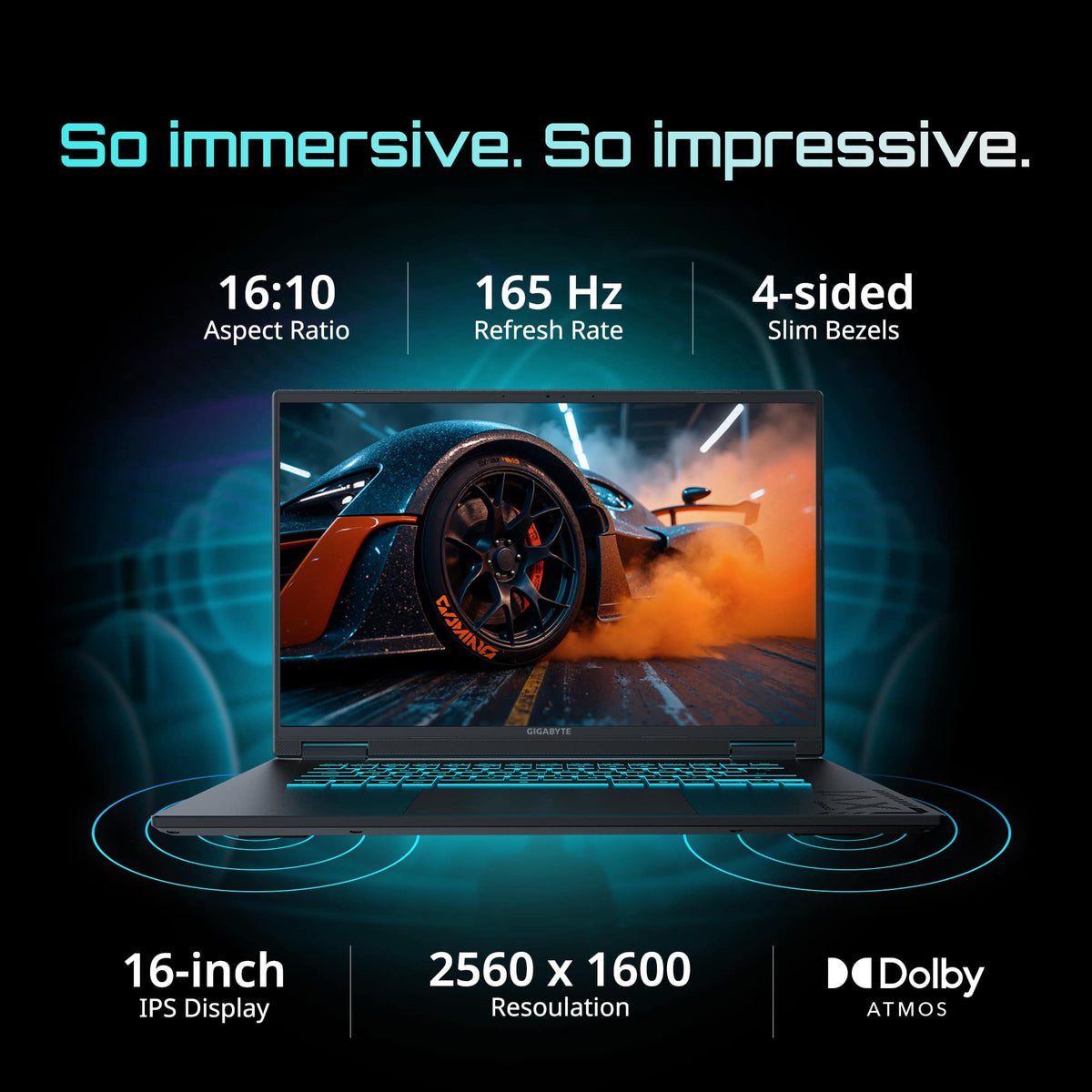 GIGABYTE - GAMING A16 Gaming Laptop - 165Hz 1920x1200 WUXGA - RTX 5070 - AMD Ryzen 7 260 - 1TB SSD - 16GB DDR5 RAM - Black Steel