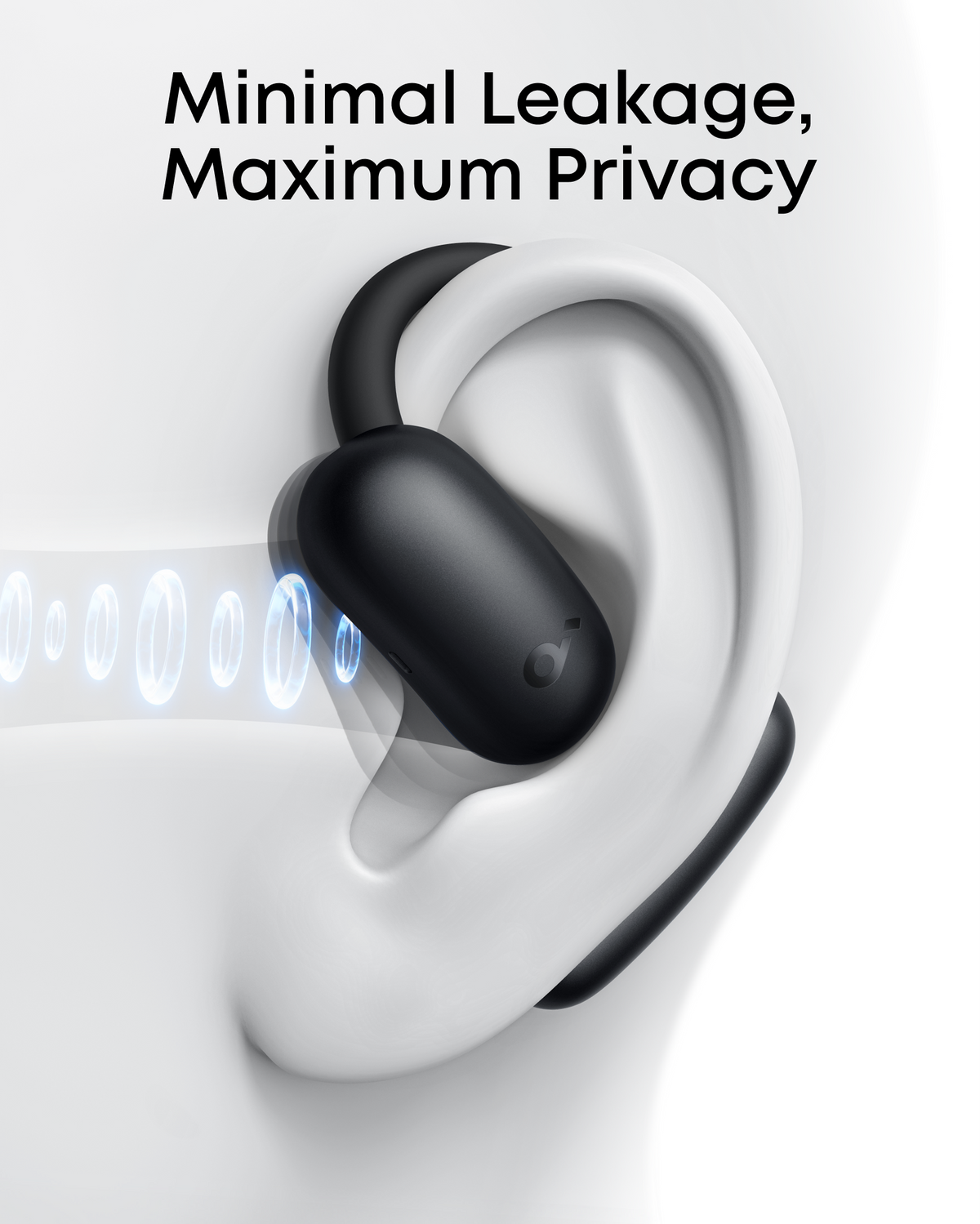 Soundcore - by Anker AeroFit 2 Open-Ear Headphones with Adjustable Ear Hooks - Black