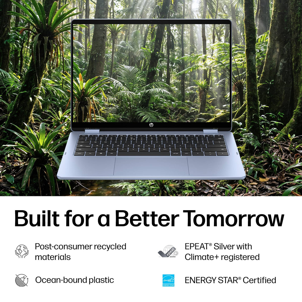 HP - 14" 2K Touchscreen 2-in-1 Chromebook - Intel Core N150 - 8GB Memory - 64GB eMMC - Sky Blue