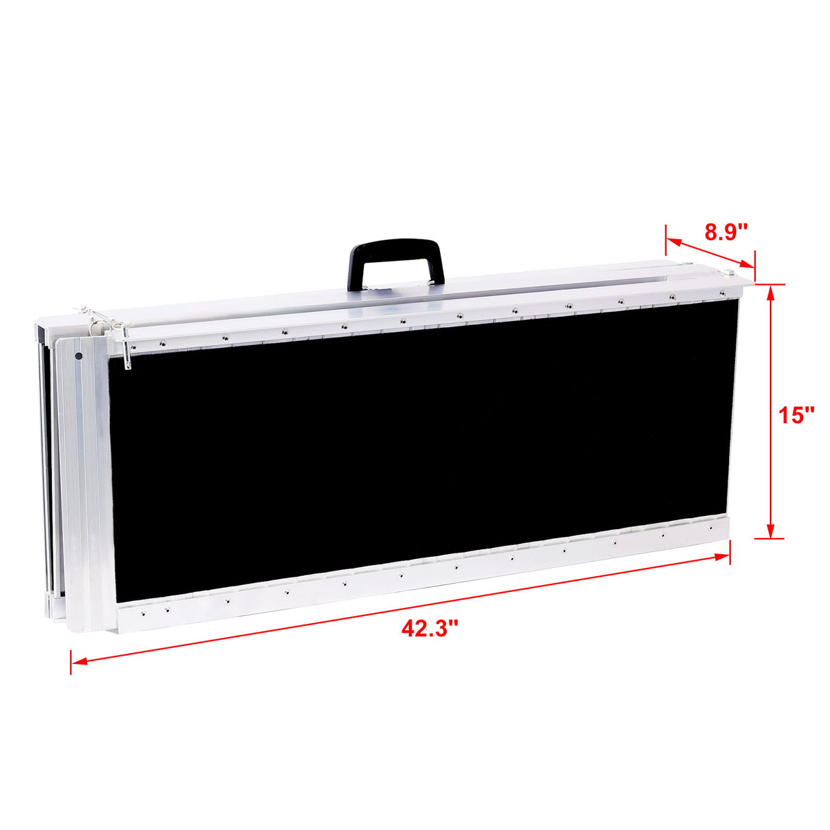 Portable And Foldable Wheelchair Ramp With Non Skid Surface