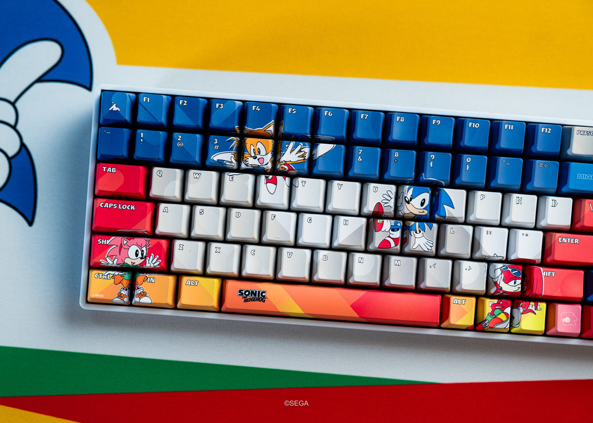 Higround - Basecamp 96+ 96% Wired Mechanical Lubed TTC Neptune Switch Gaming Keyboard with RGB Backlighting - Sega - Classic Sonic