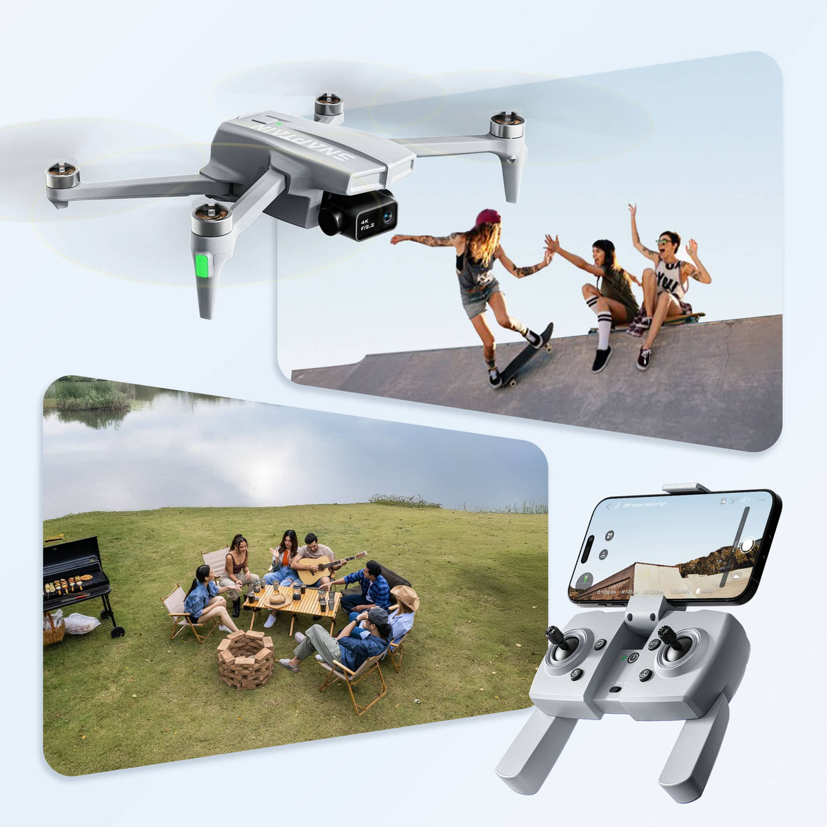 Snaptain - P10 4K Camera Drone with Remote Controller - Gray