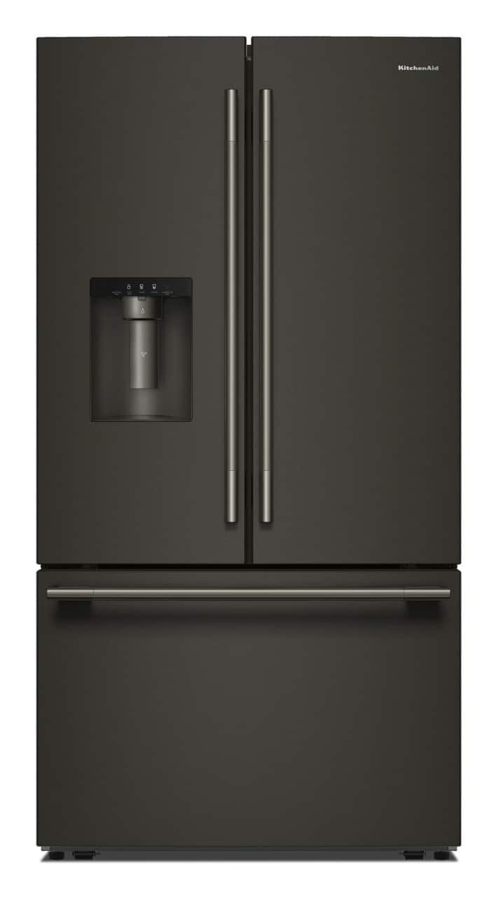 KitchenAid - 36 in. Wide 30 cu. ft. French Door Refrigerator with Exterior Water and Ice - Black Ore