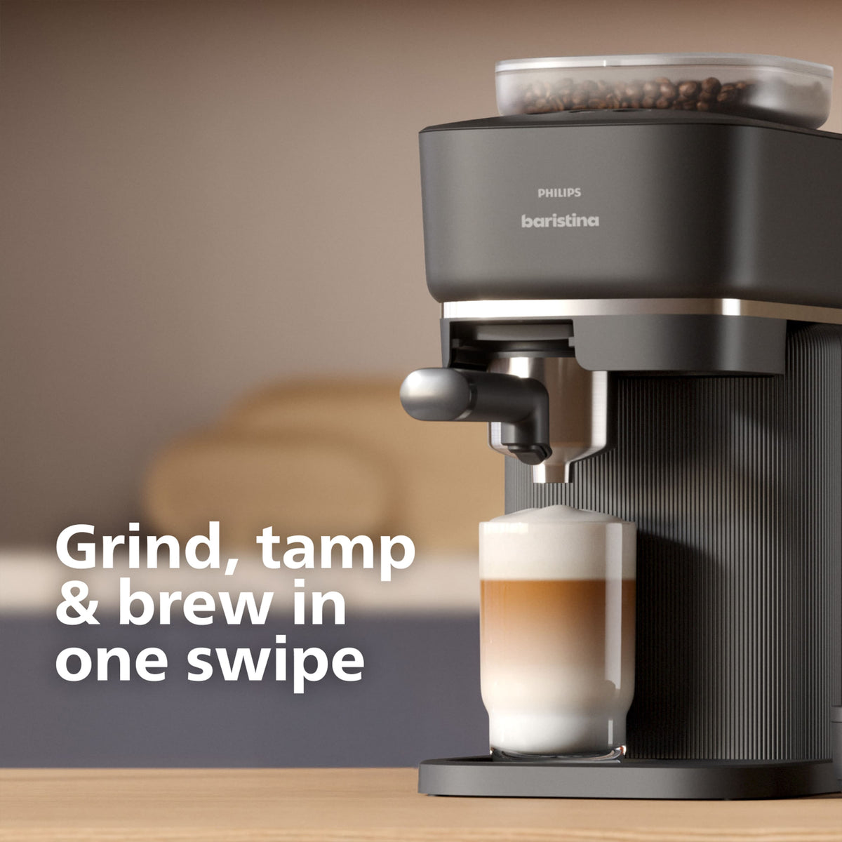 Philips - Baristina Automatic Espresso Machine - Black