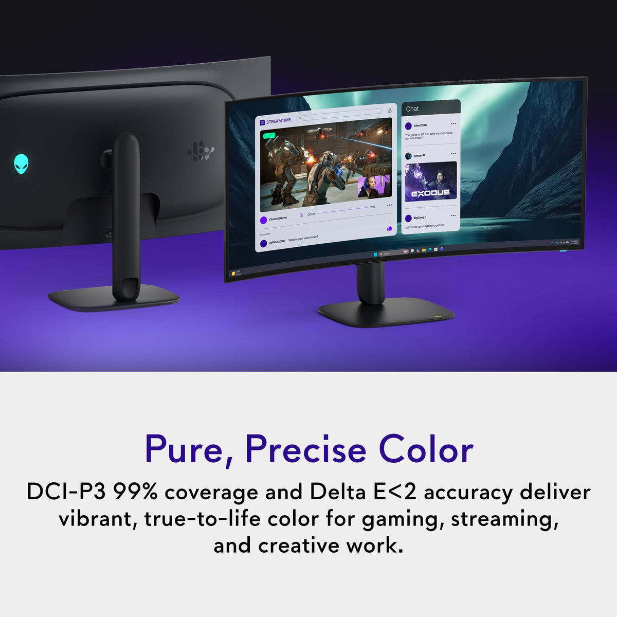 Alienware - 39" 5K OLED 330Hz 0.03ms FreeSync Premium Pro and G-SYNC Compatible Curved Gaming Monitor with HDR (HDMI, DisplayPort) - Black
