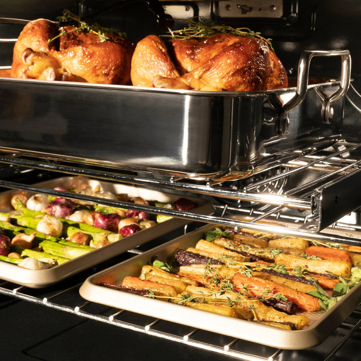ZLINE - 30 in. True Convection Double Wall Oven w/ Air Fry - Satin Stainless Steel
