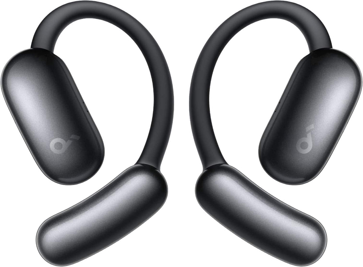 Soundcore - by Anker AeroFit 2 A.I. Assistant Open-Ear Bluetooth Headphones with Real-Time Translation and Adjustable Ear Hooks - Obsidian Black