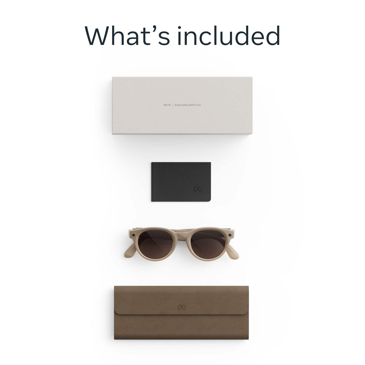 Meta - Glasses, Nova Small, Smart Frame, AI Glasses with Camera - Chocolate Lenses - Sandstone