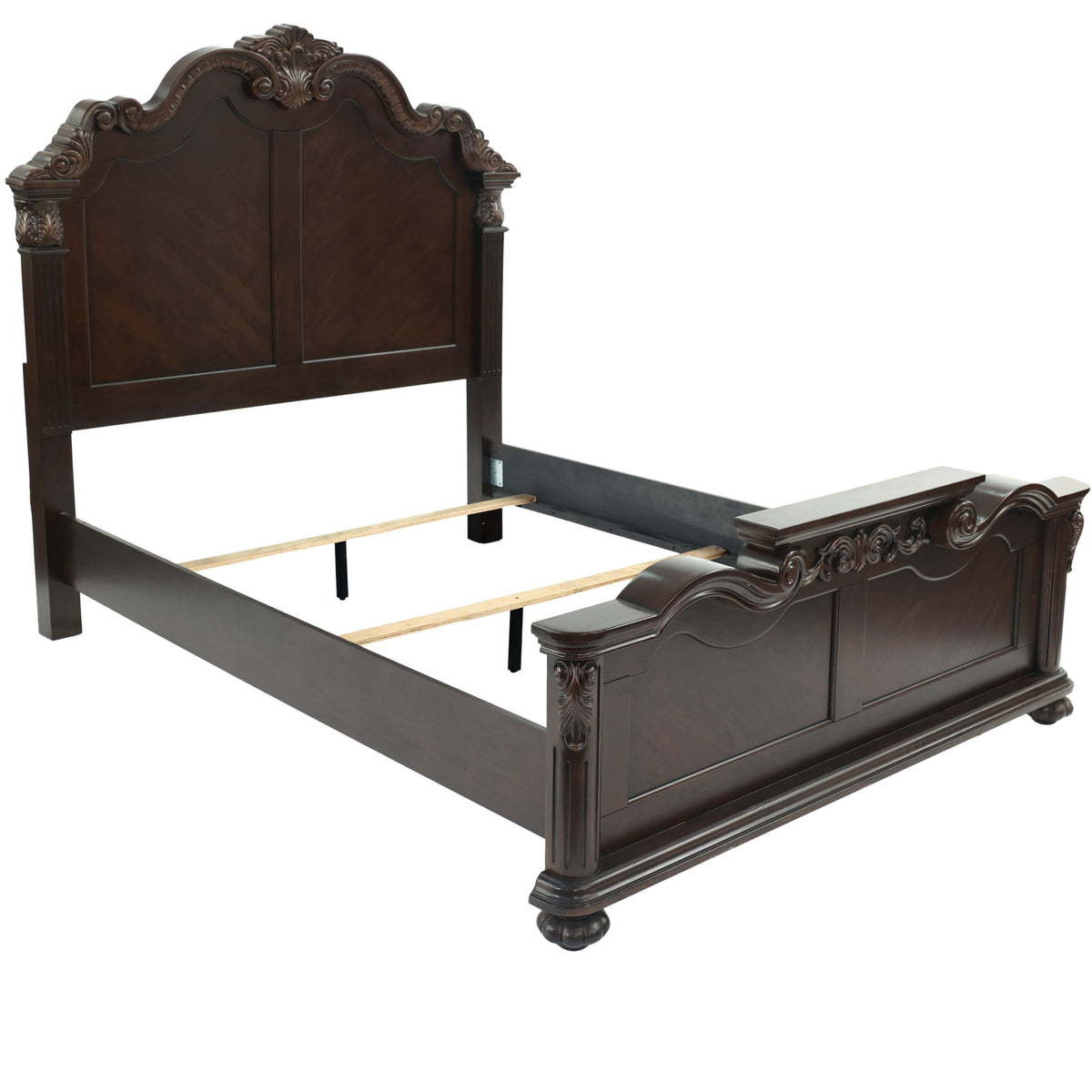 Juego de dormitorio de 3 piezas, cama Majestic Formal con 2 mesitas de noche