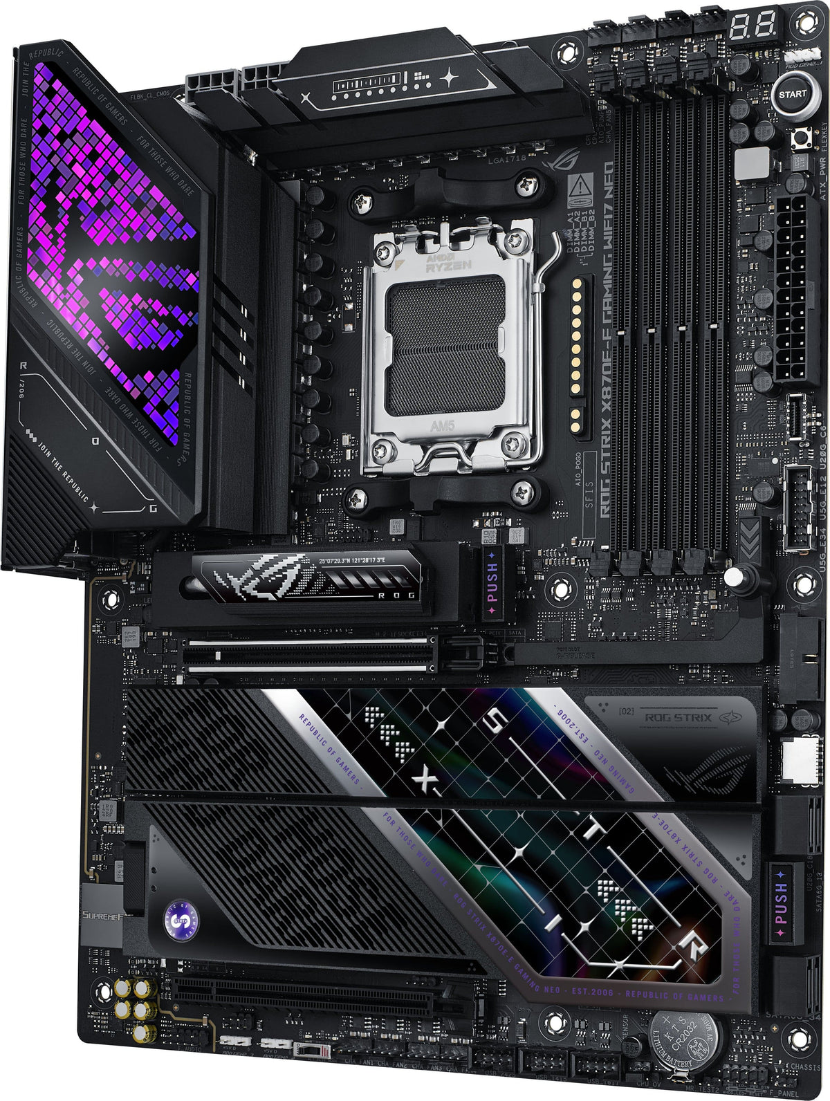 ASUS - ROG STRIX X870E-E GAMING Wi-FI 7 NEO (Socket AM5) AMD X870E ATX DDR5 Wi-Fi 7 Motherboard - Black
