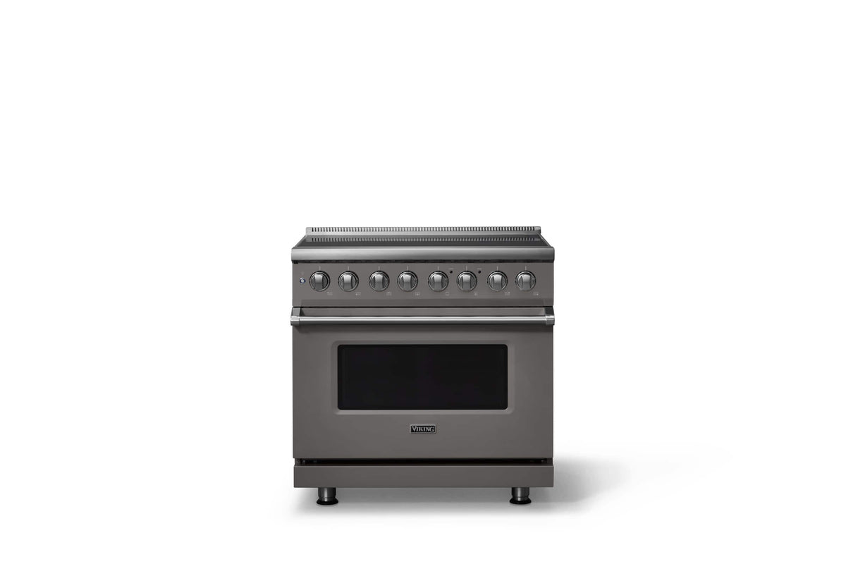 Viking - 36 in. Wide 6 Elements Pro 5 Series 5.6 Cu. Ft. Freestanding Induction Convection Range - Damascus Gray