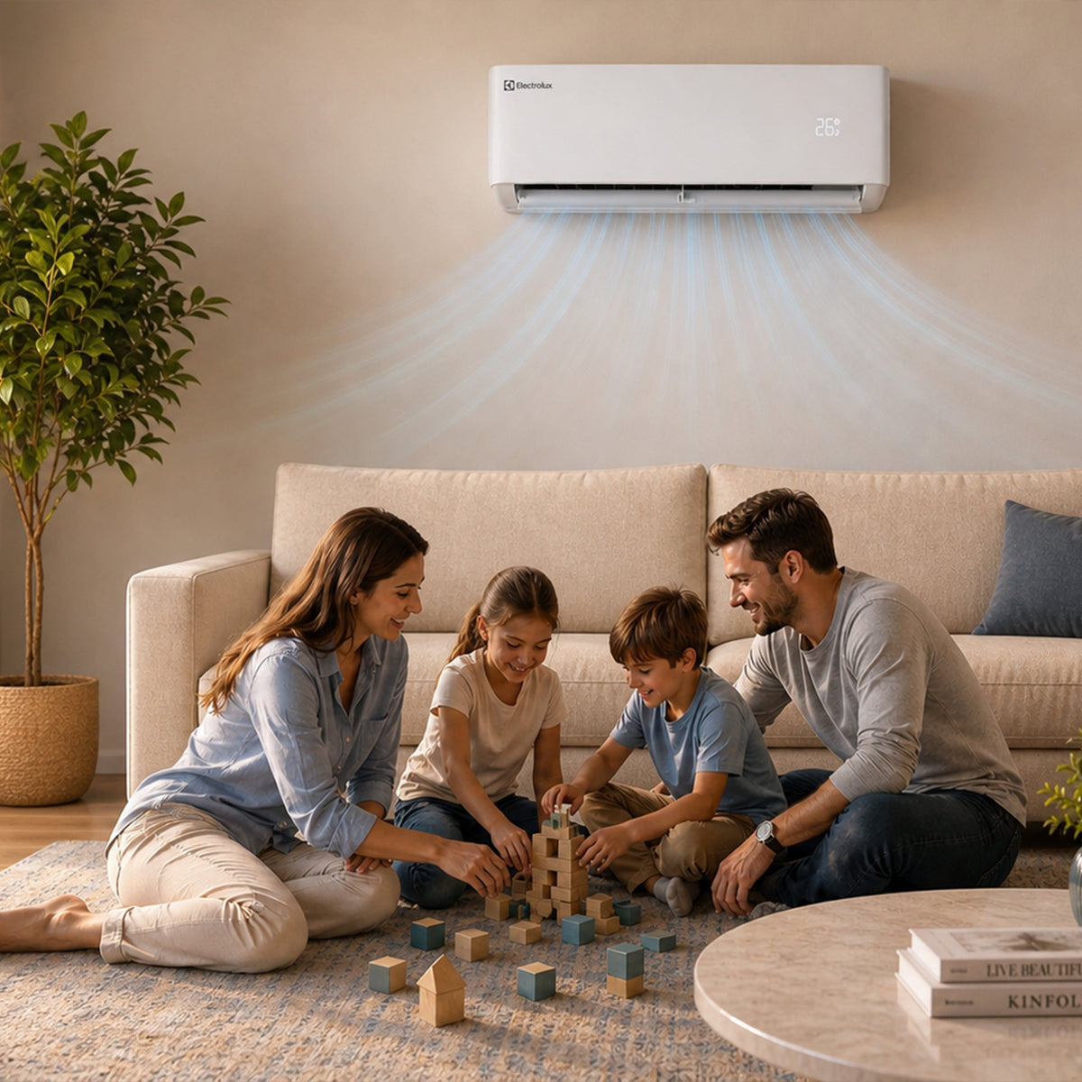 Electrolux - 24000 BTU Ductless Mini Split AC/Heat System, 1250 Sq Ft, 23 SEER2 Inverter, 230V, WiFi - White