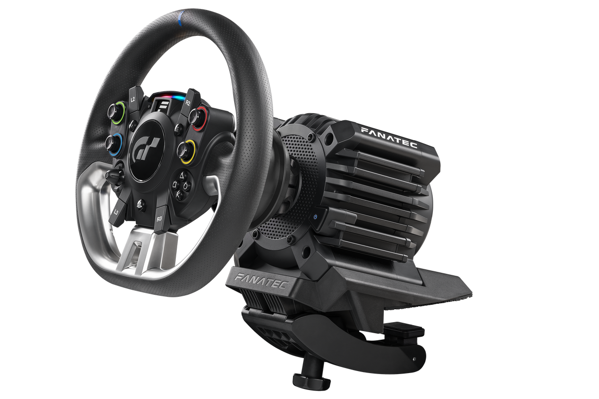 Fanatec - Gran Turismo Pro – 5Nm Direct Drive Force Feedback Sim Racing Bundle with Wheel, Pedals & Clamp for PC and PlayStation - Black