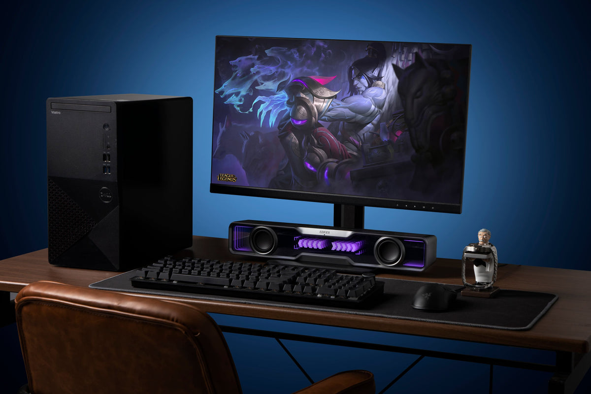 Edifier - QS30 2.0 Bluetooth Gaming Soundbar with Halo Lighting (1-Piece) - Black
