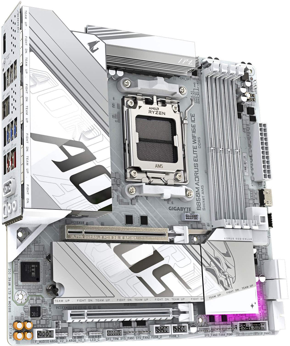GIGABYTE - B850M AORUS ELITE WIFI6E ICE (Socket AM5) AMD B850M mATX DDR5 Wi-Fi6E Motherboard - White
