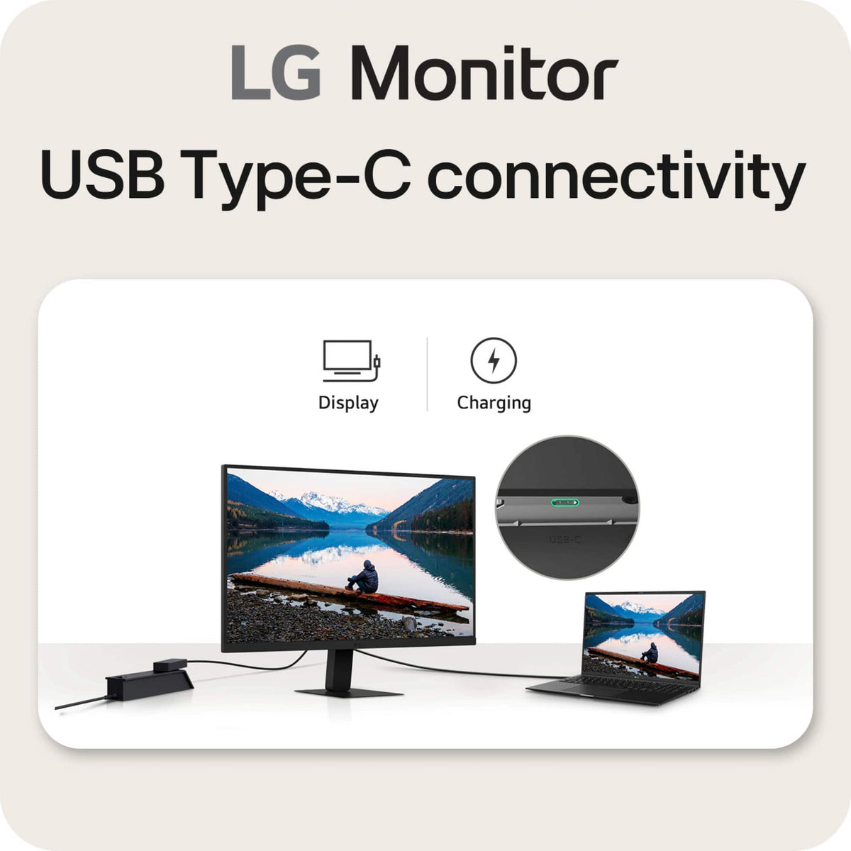 LG - 27" Monitor QHD IPS 100Hz with HDR10 (HDMI USB-C) - Black