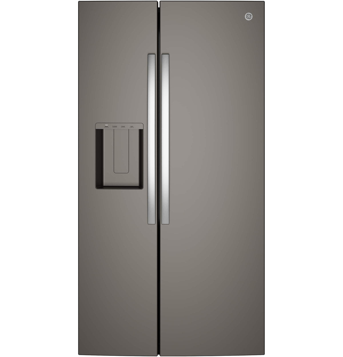 GE - 36 in. Wide 23.6 Cu. Ft. Counter-Depth Side-By-Side Refrigerator with Extra Tall Dispenser and In-Door Icemaker - Slate