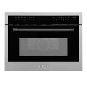 ZLINE - Autograph 24 in. 1.6 cu. ft. Built-in Convection Microwave Oven with Sensor Cooking in Satin Stainless w/ Black Accents - Satin Stainless Steel