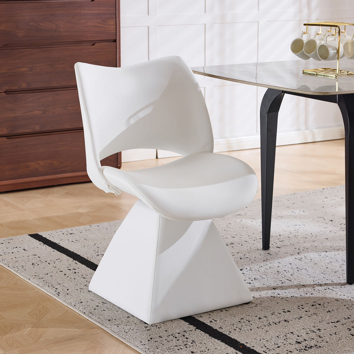 Modern Swivel Dining Chair With High Back