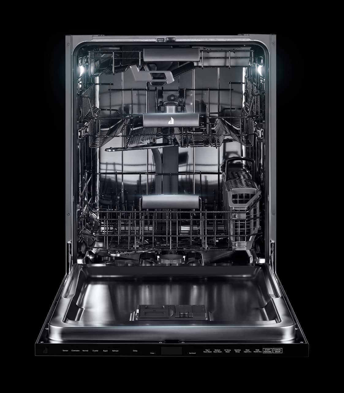 JennAir - Top Control Built-In Stainless Steel Tub Dishwasher with 3rd Rack and 38 dBA - Custom Panel Ready