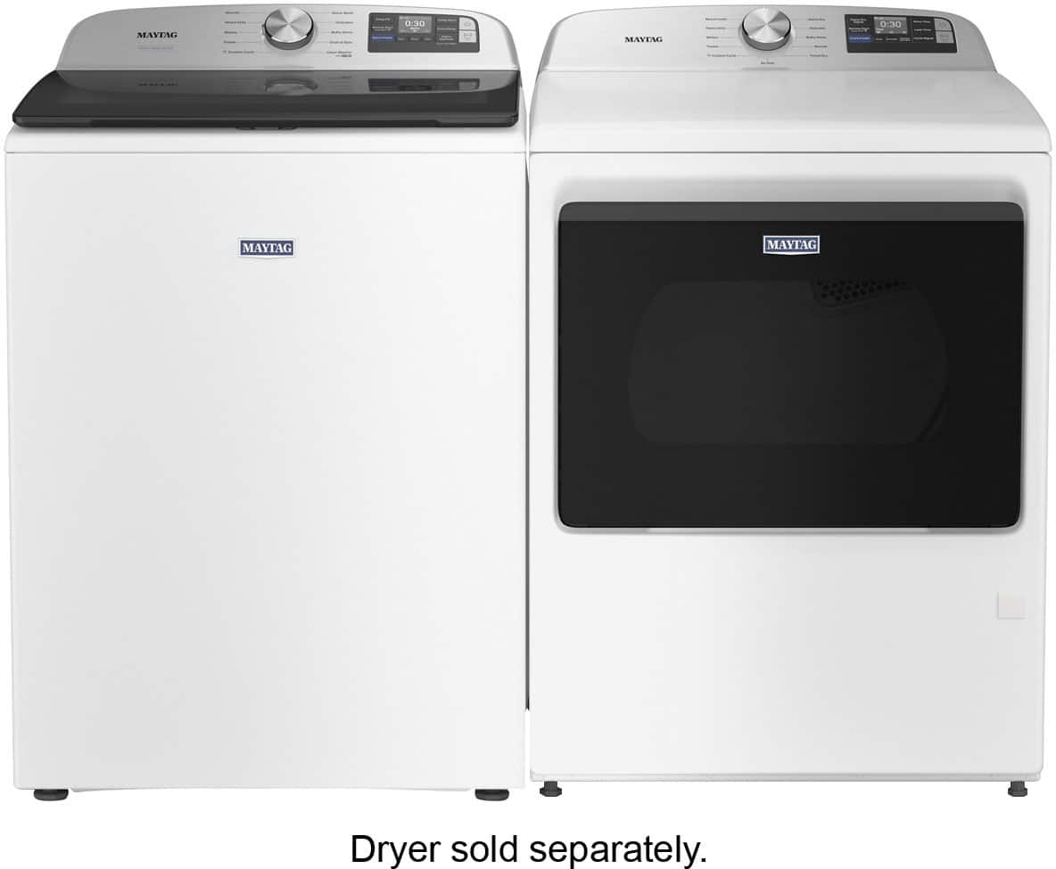 Maytag - 5.3 Cu. Ft. High-Efficiency Smart Top Load Impeller Washer with Extra Power - White