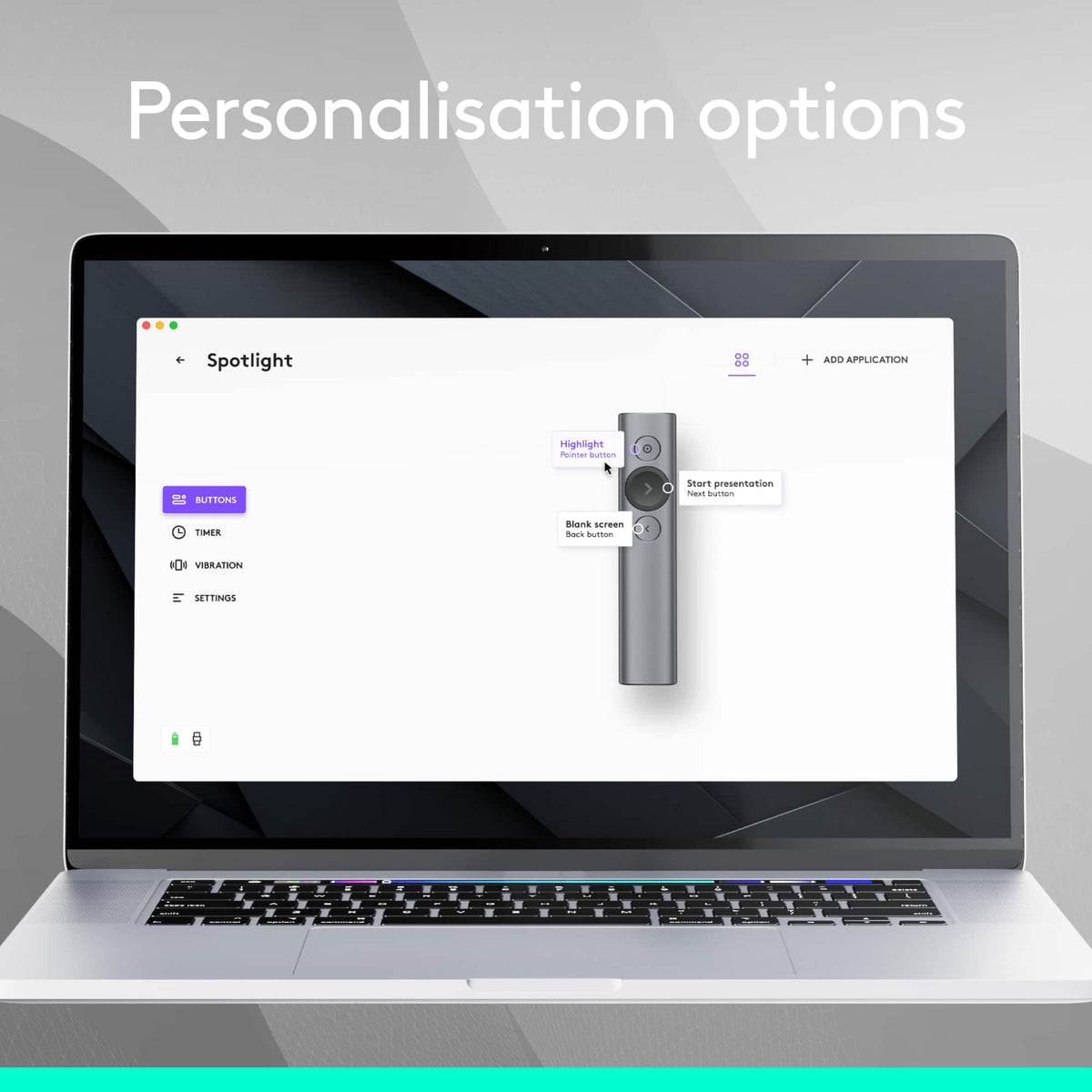 Logitech - Spotlight Presentation Remote with 100 ft Range and Quick Charging - Slate