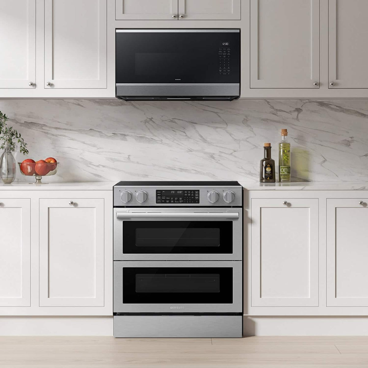 Samsung - Bespoke Smart Slide-In Electric Range with Flex Duo Oven and Dual True Convection - Stainless Steel