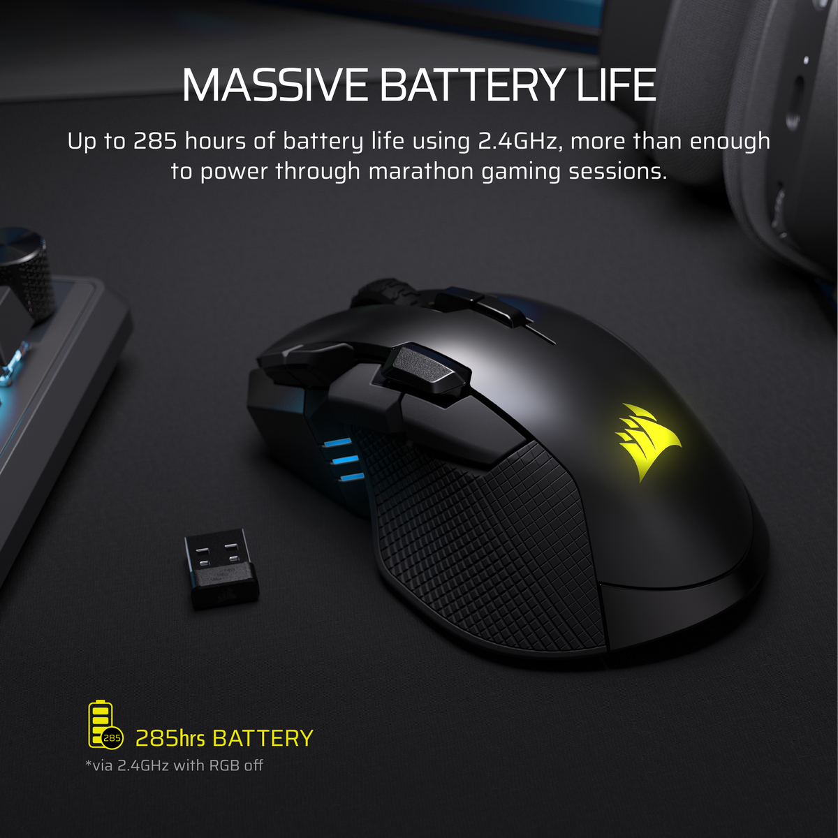 CORSAIR - IRONCLAW WIRELESS SE FPS/MOBA/MMO Optical Gaming Mouse - Wireless - Black
