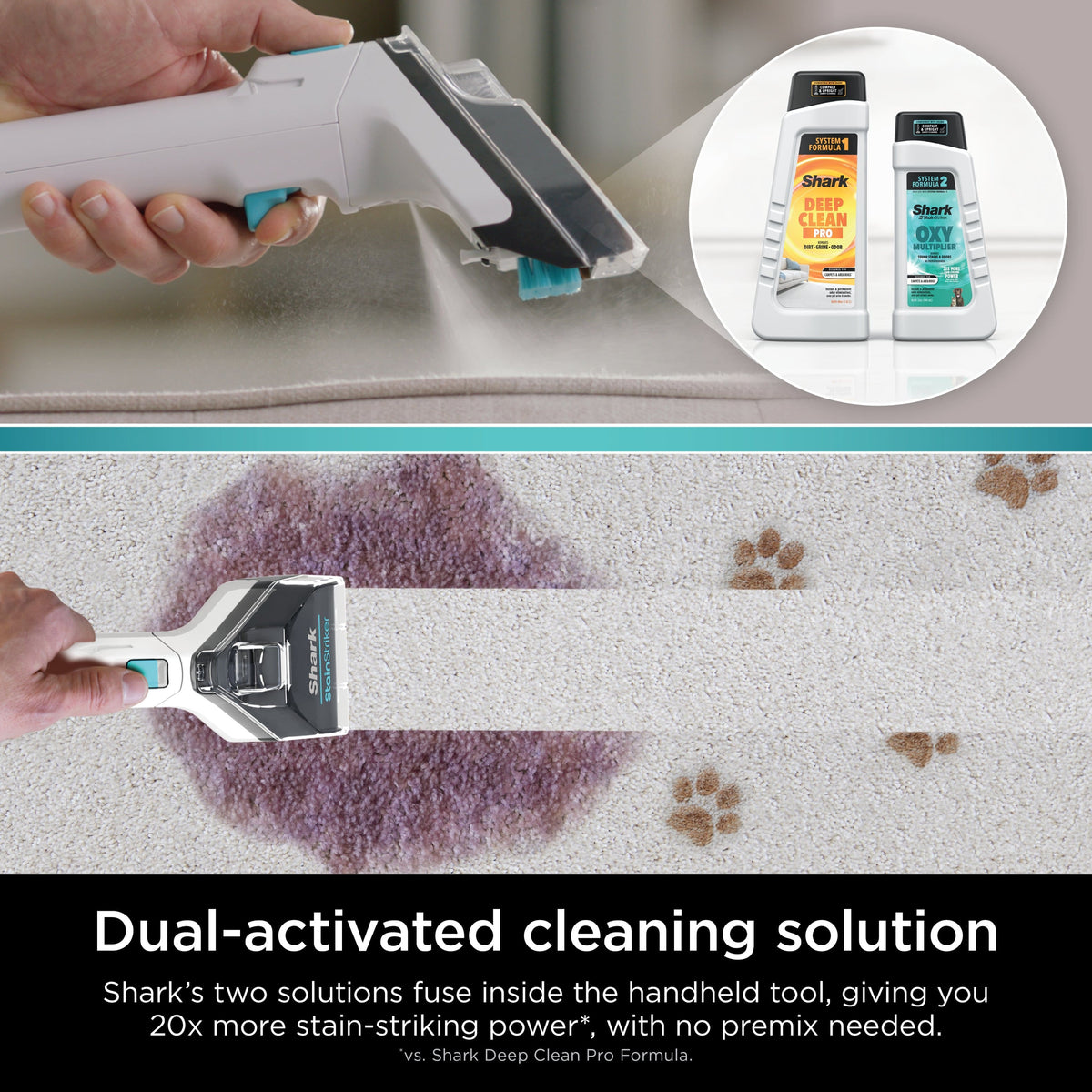 Shark - CarpetXpert with Stainstriker Technology Corded Upright Deep Carpet and Upholstery Cleaner with Built-in Spot Remover - White